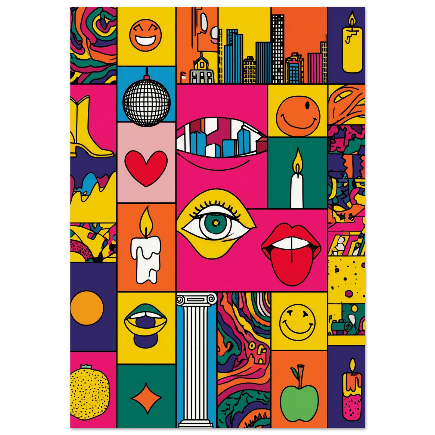 Mosaïque de Symboles Vivants — affiche d'art — art mural STNCL