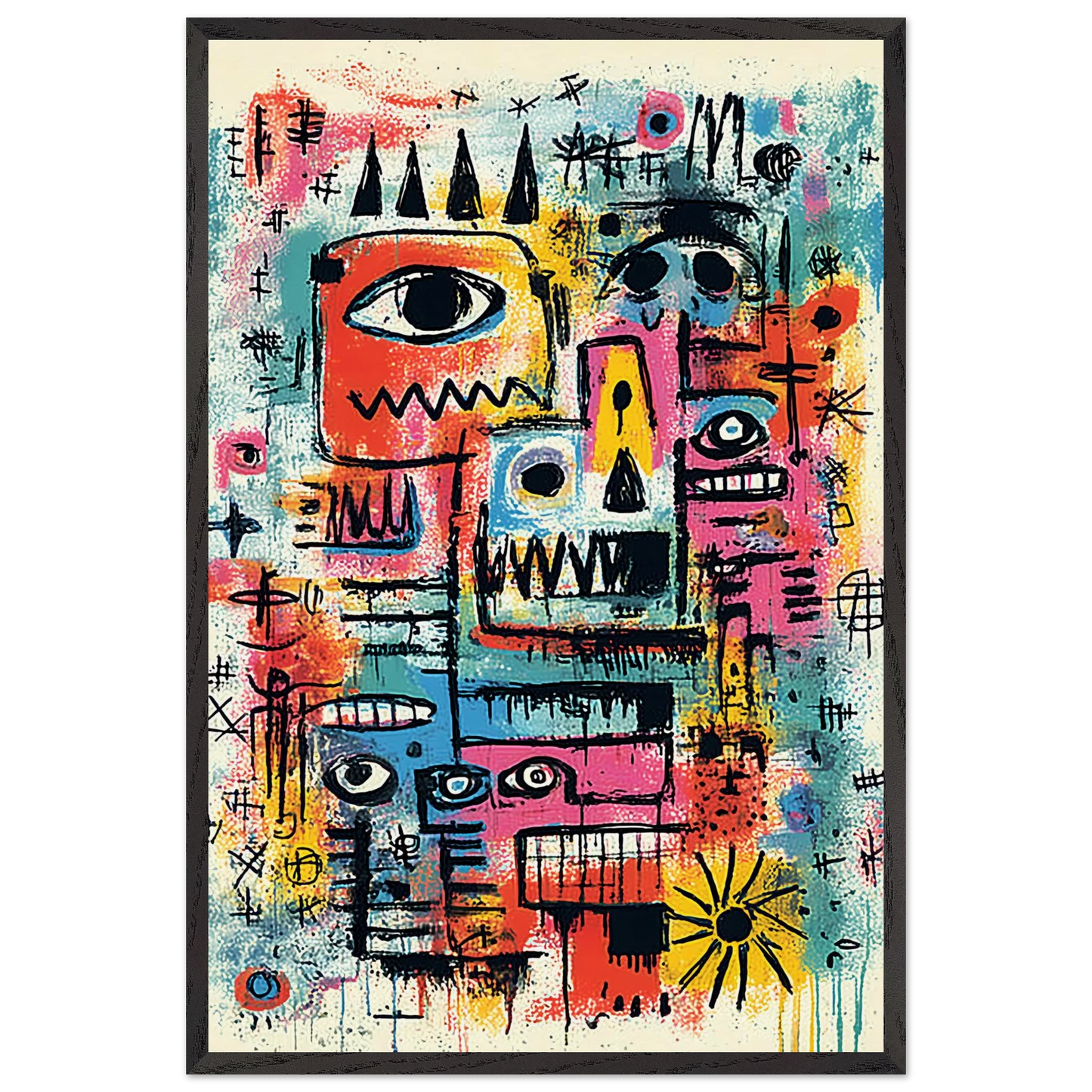 Tribu Primitive — tableau encadre bois — vue 2 — art mural STNCL