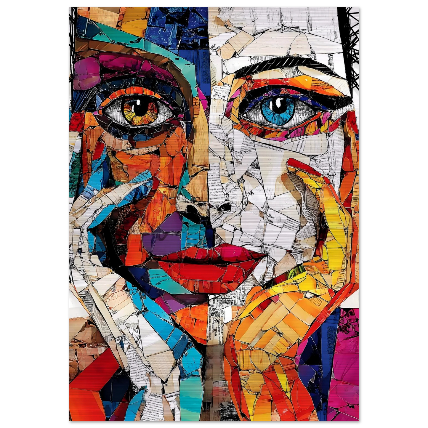 Visages Déchirés — tableau aluminium — art mural STNCL