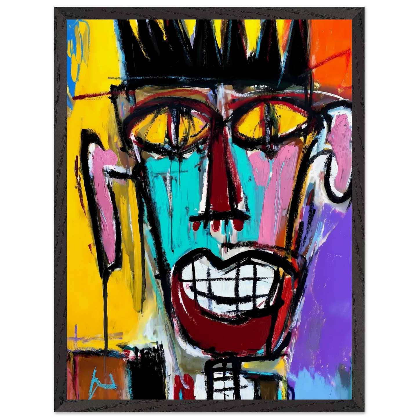 Sourire Carnassier — tableau encadré bois — vue 15 — art mural STNCL