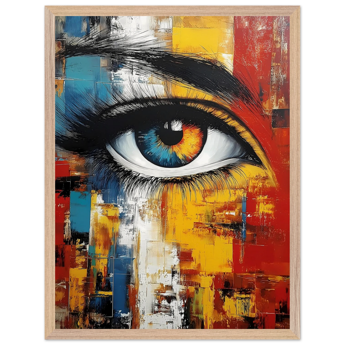 L'Œil Hétérochrome — tableau encadre bois — vue 3 — art mural STNCL