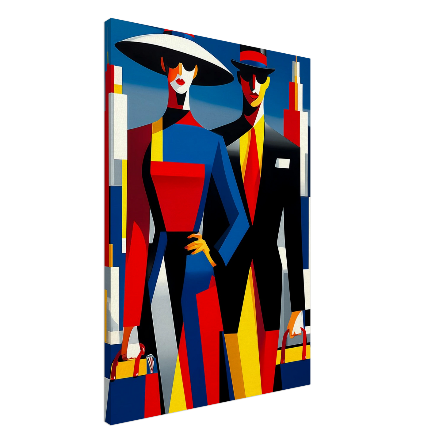 Le Couple en Ville — tableau sur toile — art mural STNCL