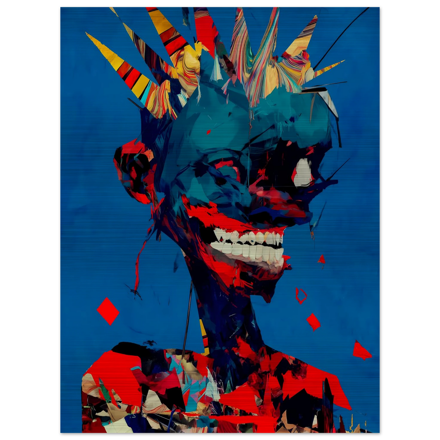 Le Rire Bleu — tableau aluminium — vue 2 — art mural STNCL