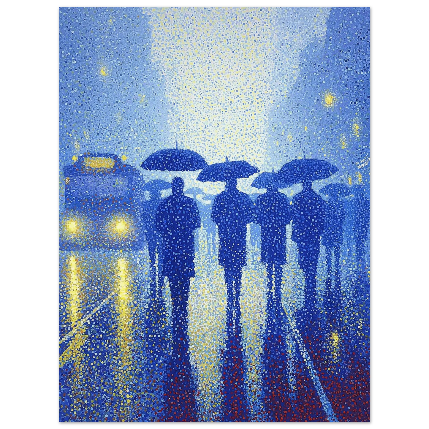 Pluie de Néon Bleu — affiche d'art — vue 2 — art mural STNCL