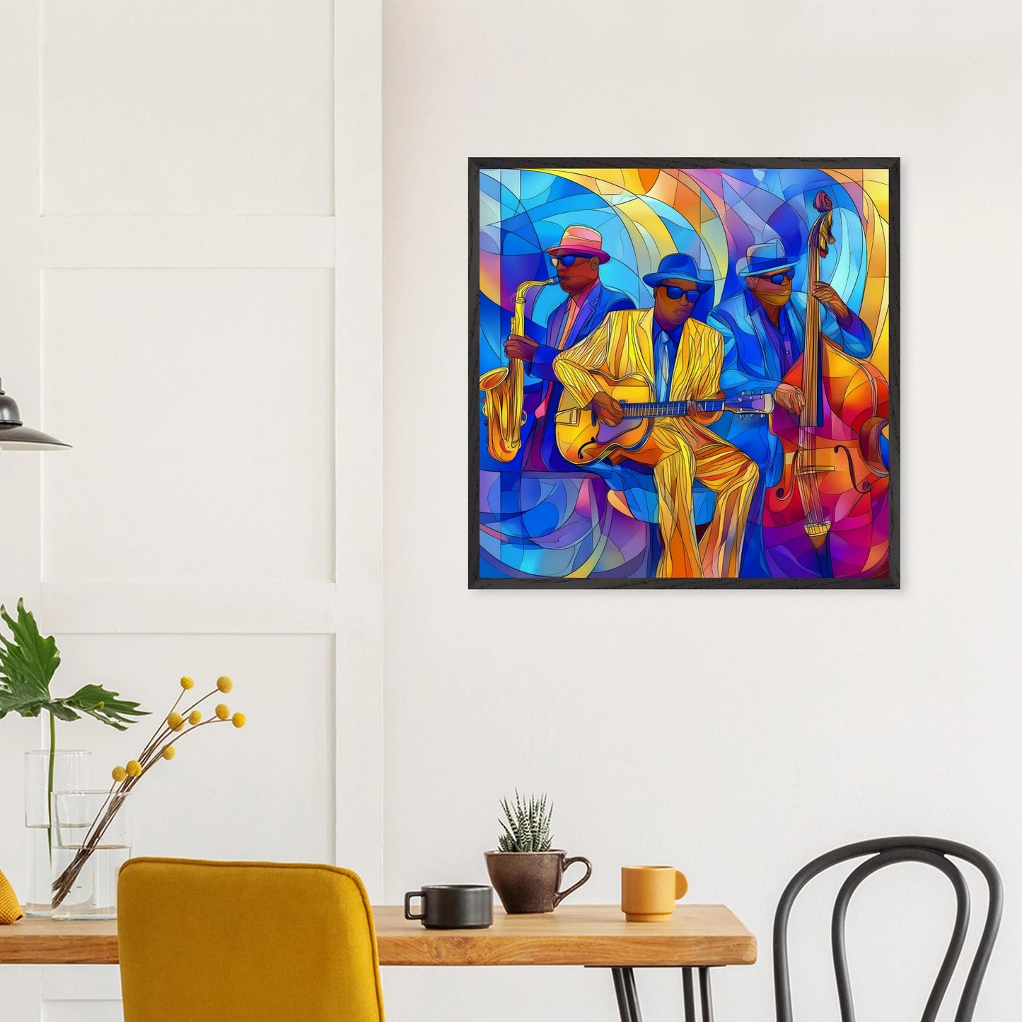 Trio de Jazz — tableau encadre bois — vue 15 — art mural STNCL