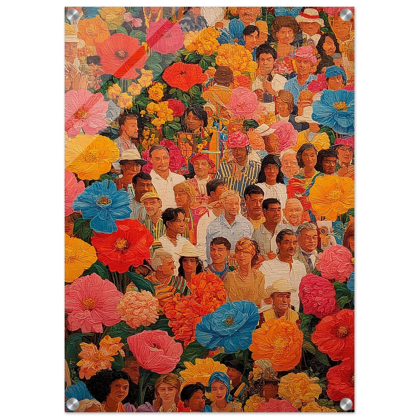 Jardin des Visages — tableau plexiglas — vue 2 — art mural STNCL