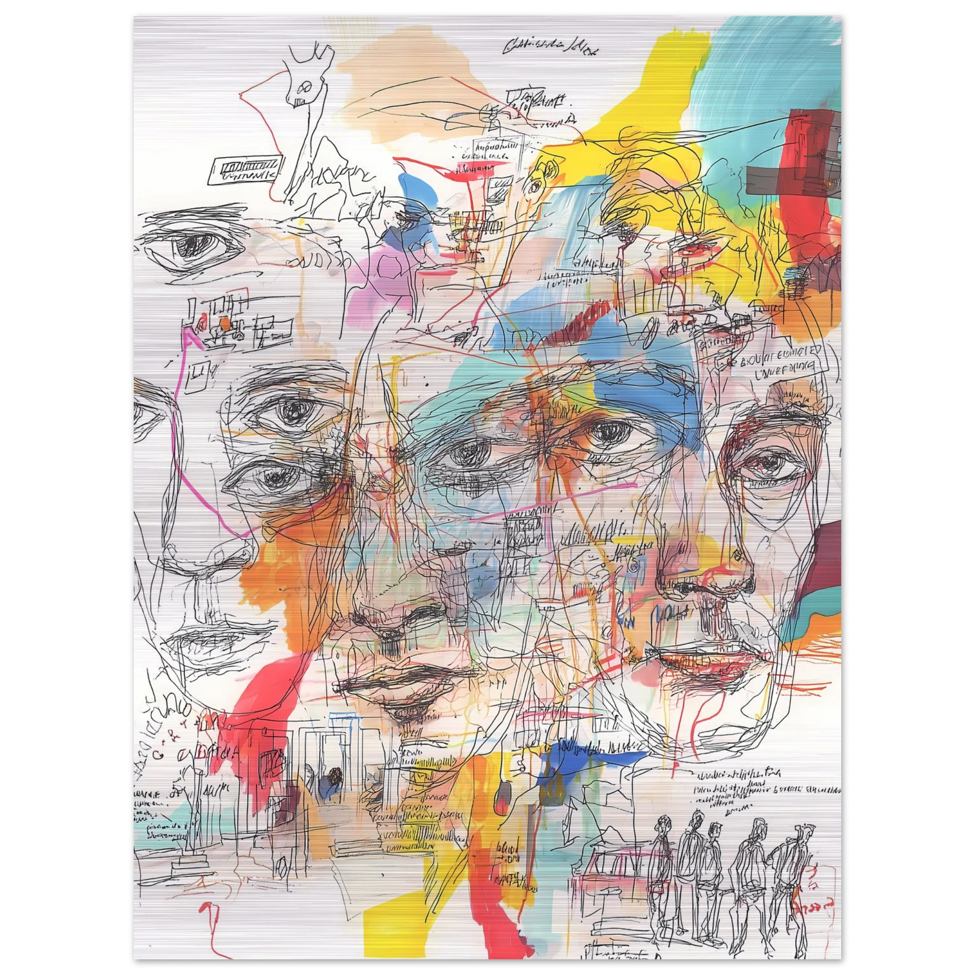 Carnet de Visages — tableau aluminium — vue 5 — art mural STNCL