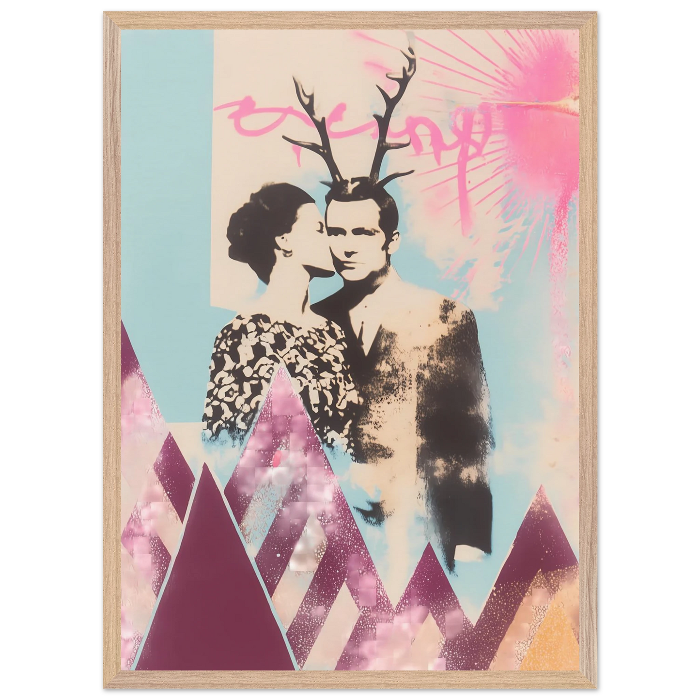 Le Couple aux Bois — tableau encadré bois — vue 13 — art mural STNCL