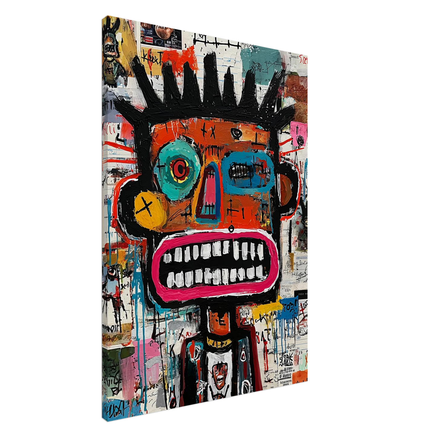 Visage Hurlant aux Dents — tableau sur toile — art mural STNCL