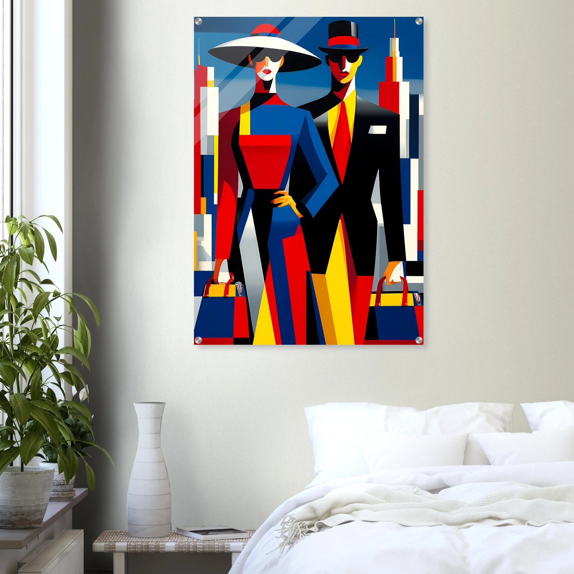 Le Couple en Ville — tableau plexiglas — vue 7 — art mural STNCL