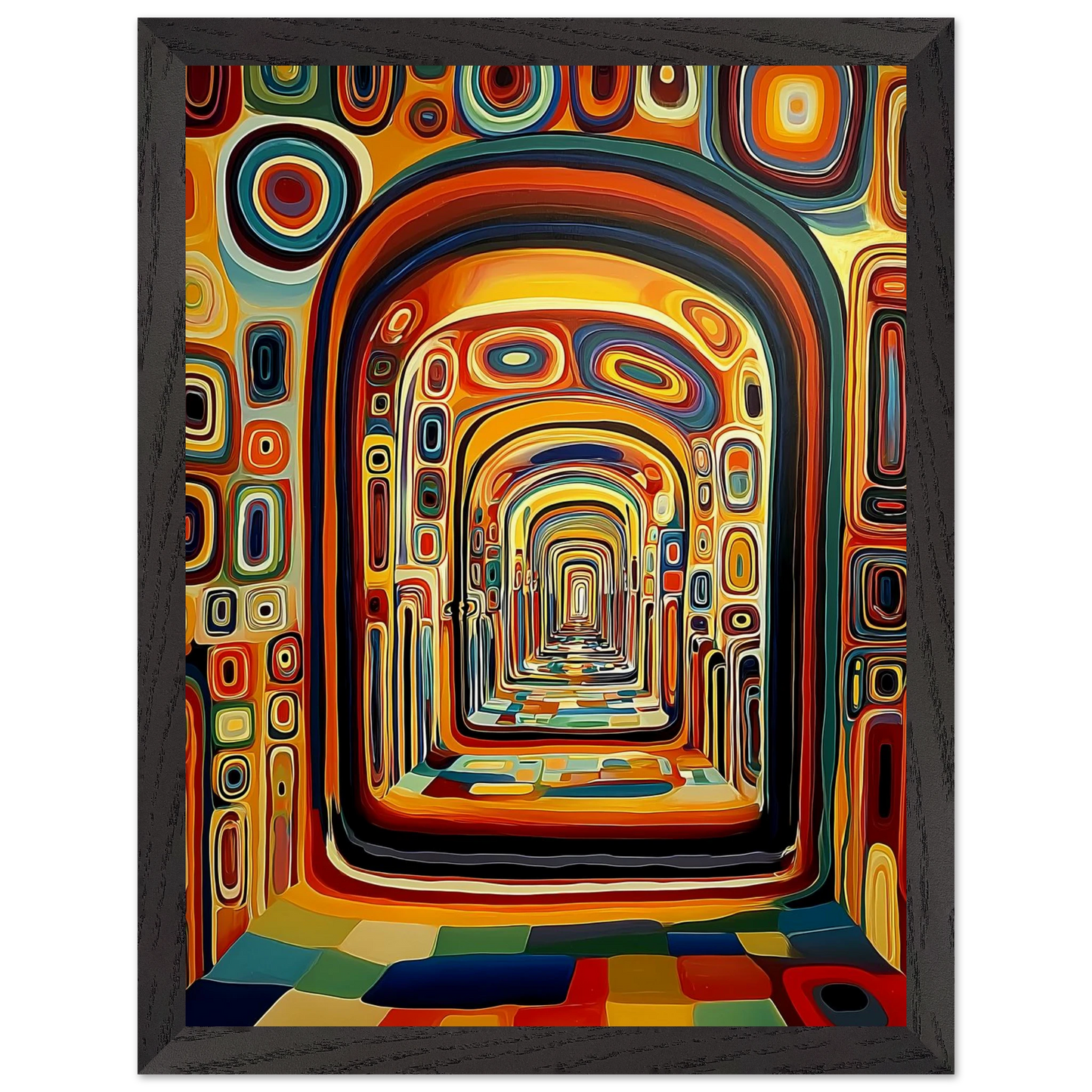 Enfilade Sans Fin — tableau encadré bois — vue 4 — art mural STNCL