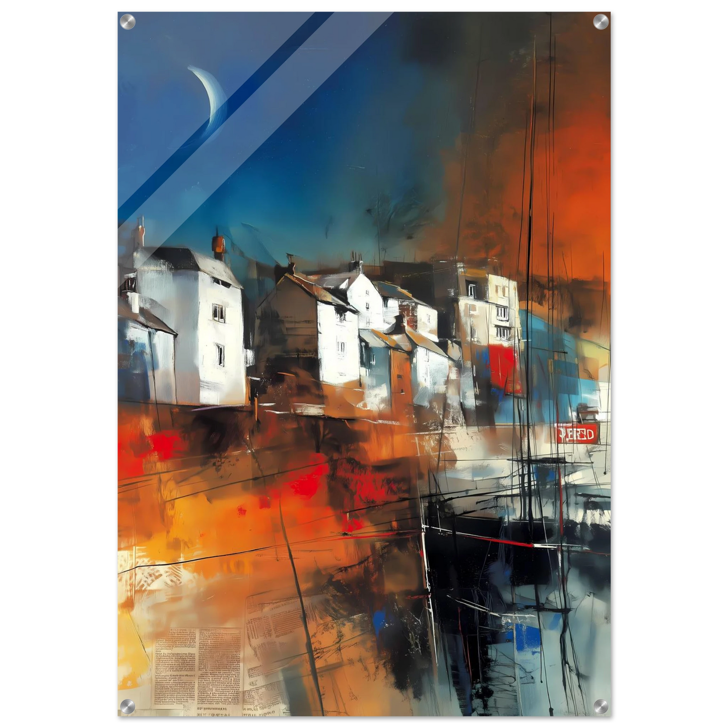 Port sous le Croissant de Lune — tableau plexiglas — art mural STNCL