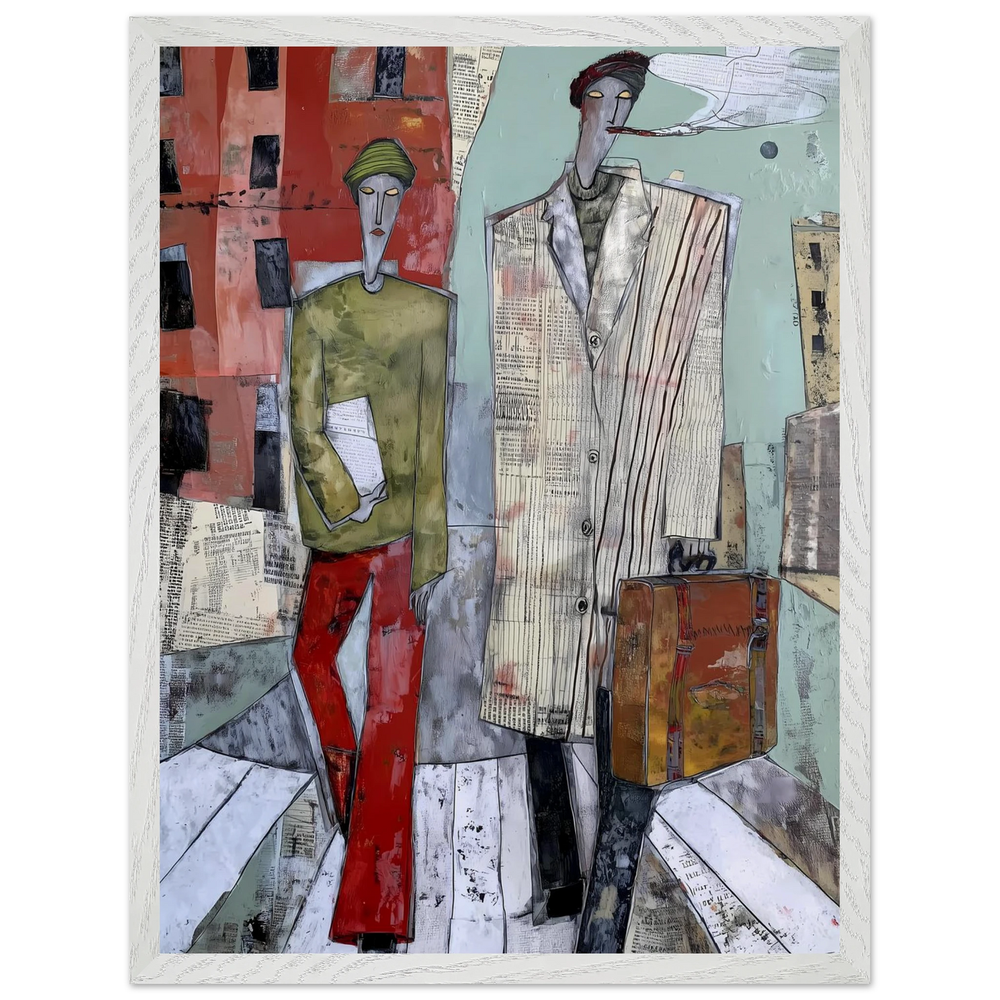 Les Voyageurs — tableau encadré bois — vue 8 — art mural STNCL