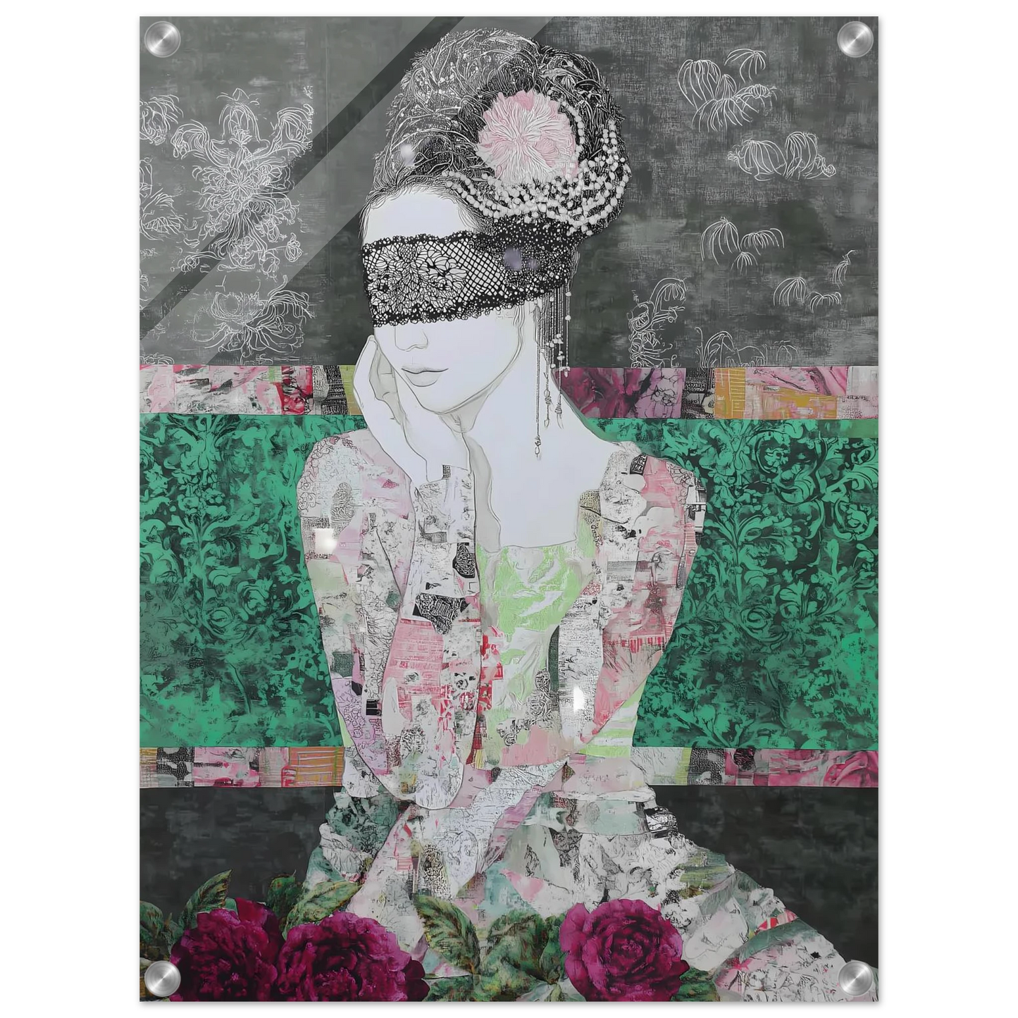 Dame de Dentelle — tableau plexiglas — vue 4 — art mural STNCL