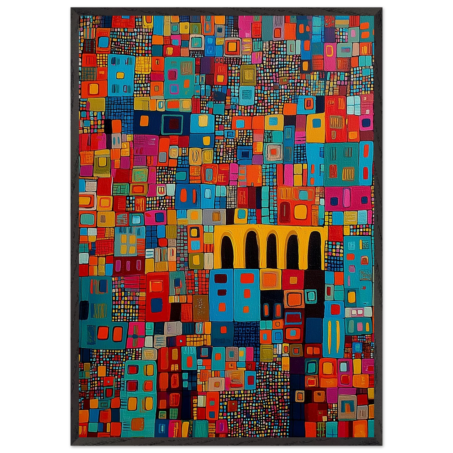 Cité des Mille Fenêtres — tableau encadré bois — art mural STNCL