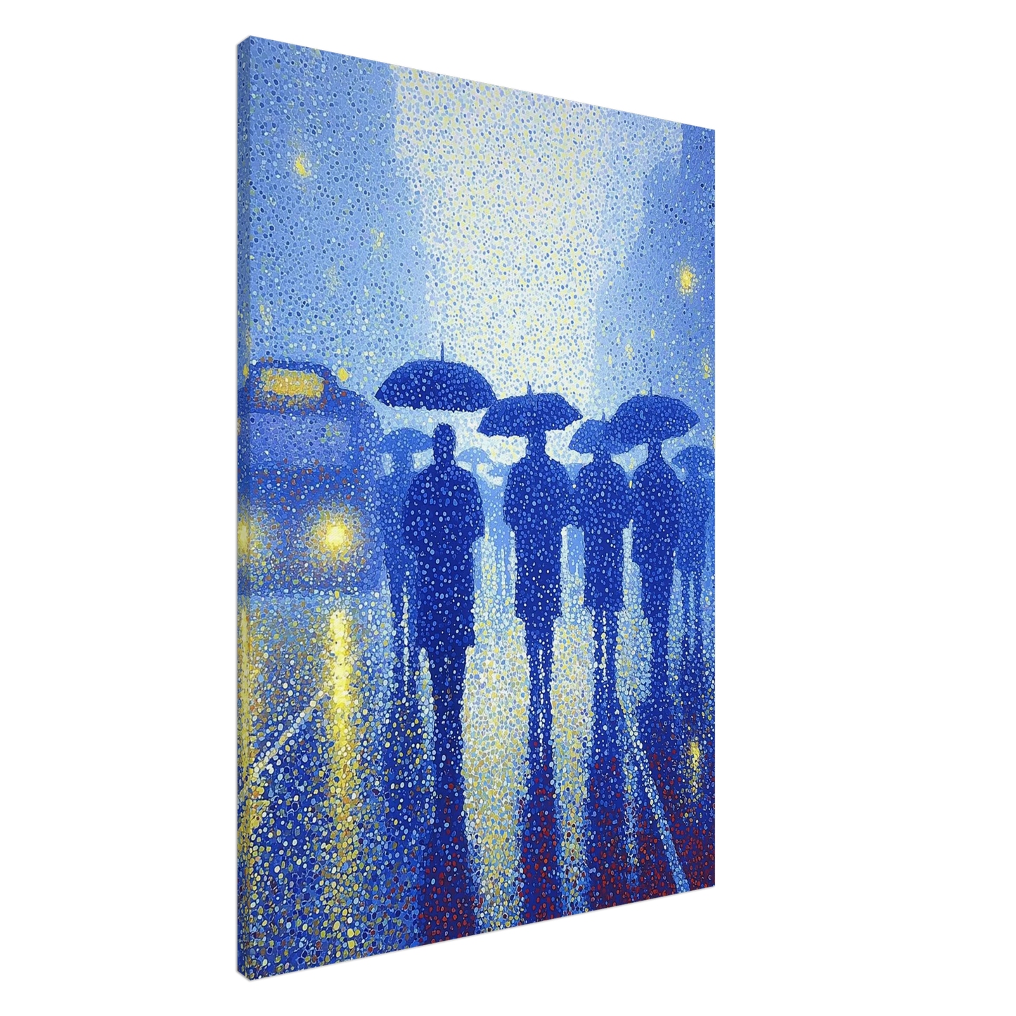 Pluie de Néon Bleu — tableau sur toile — art mural STNCL