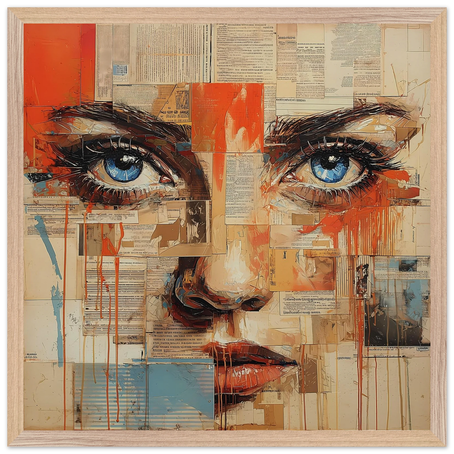 Sur les Pages — tableau encadré bois — vue 3 — art mural STNCL