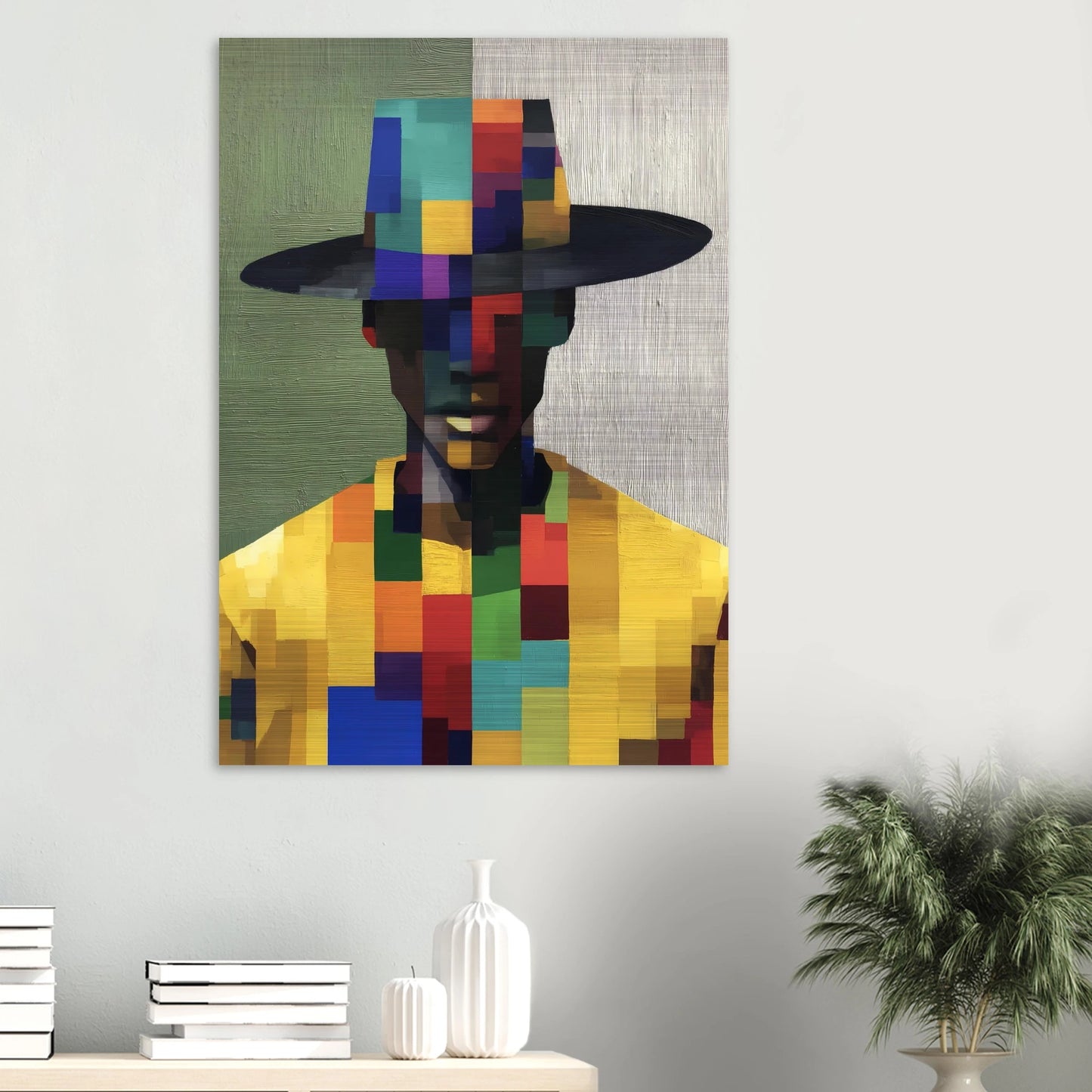 Portrait en Mosaïque — tableau aluminium — vue 6 — art mural STNCL