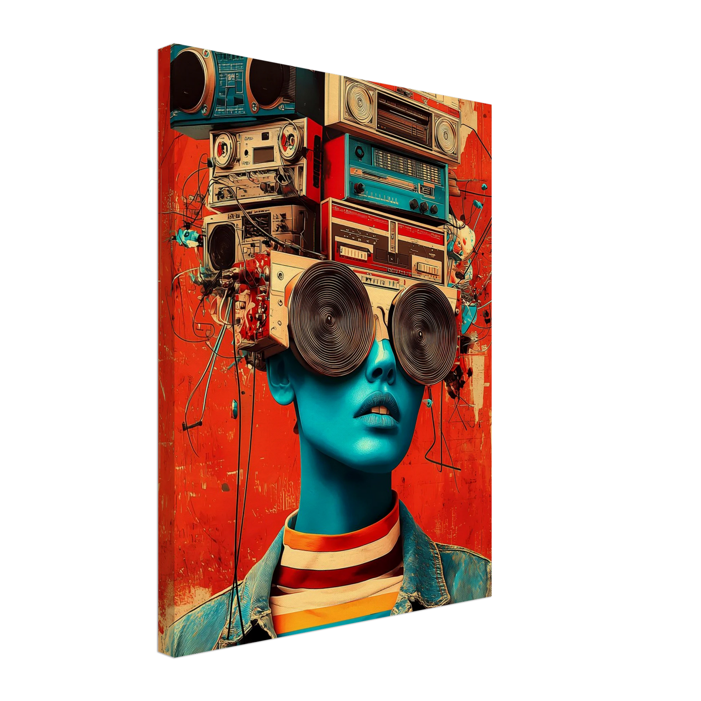 Tête à Musique — tableau sur toile — vue 5 — art mural STNCL
