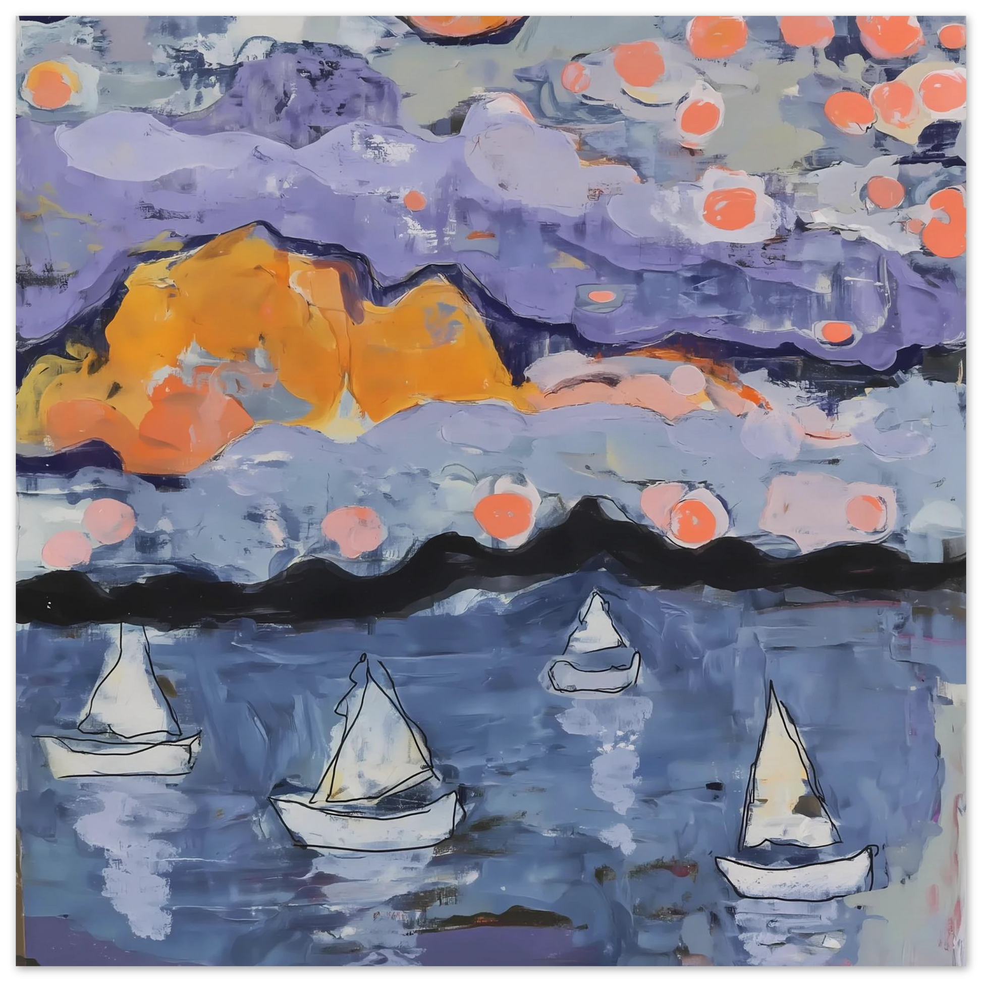 Voiles dans la Baie — affiche d'art — vue 3 — art mural STNCL
