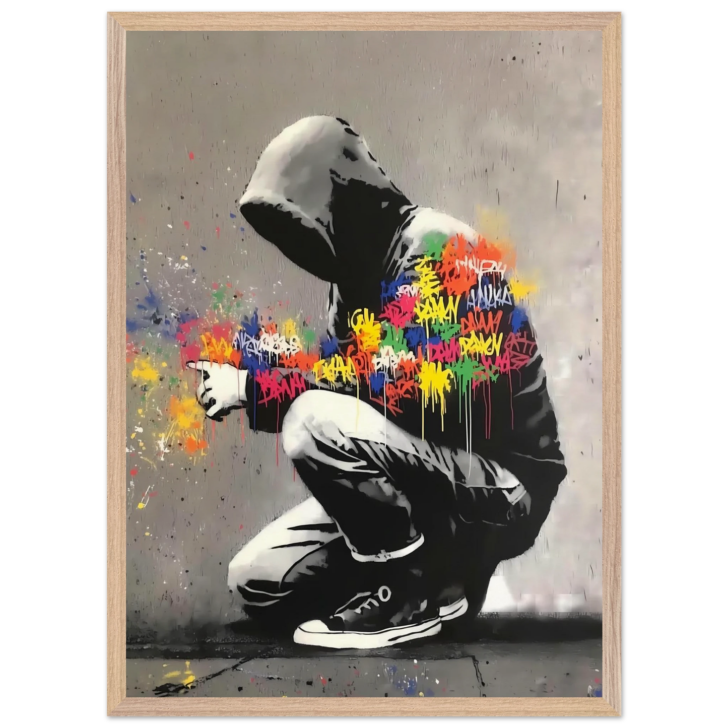 Le Graffeur — tableau encadre bois — vue 13 — art mural STNCL