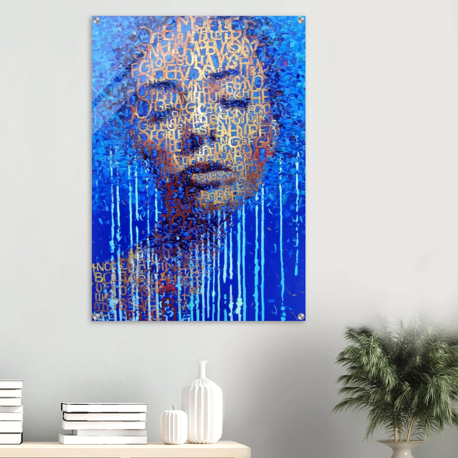Visage de Lettres — tableau plexiglas — vue 6 — art mural STNCL