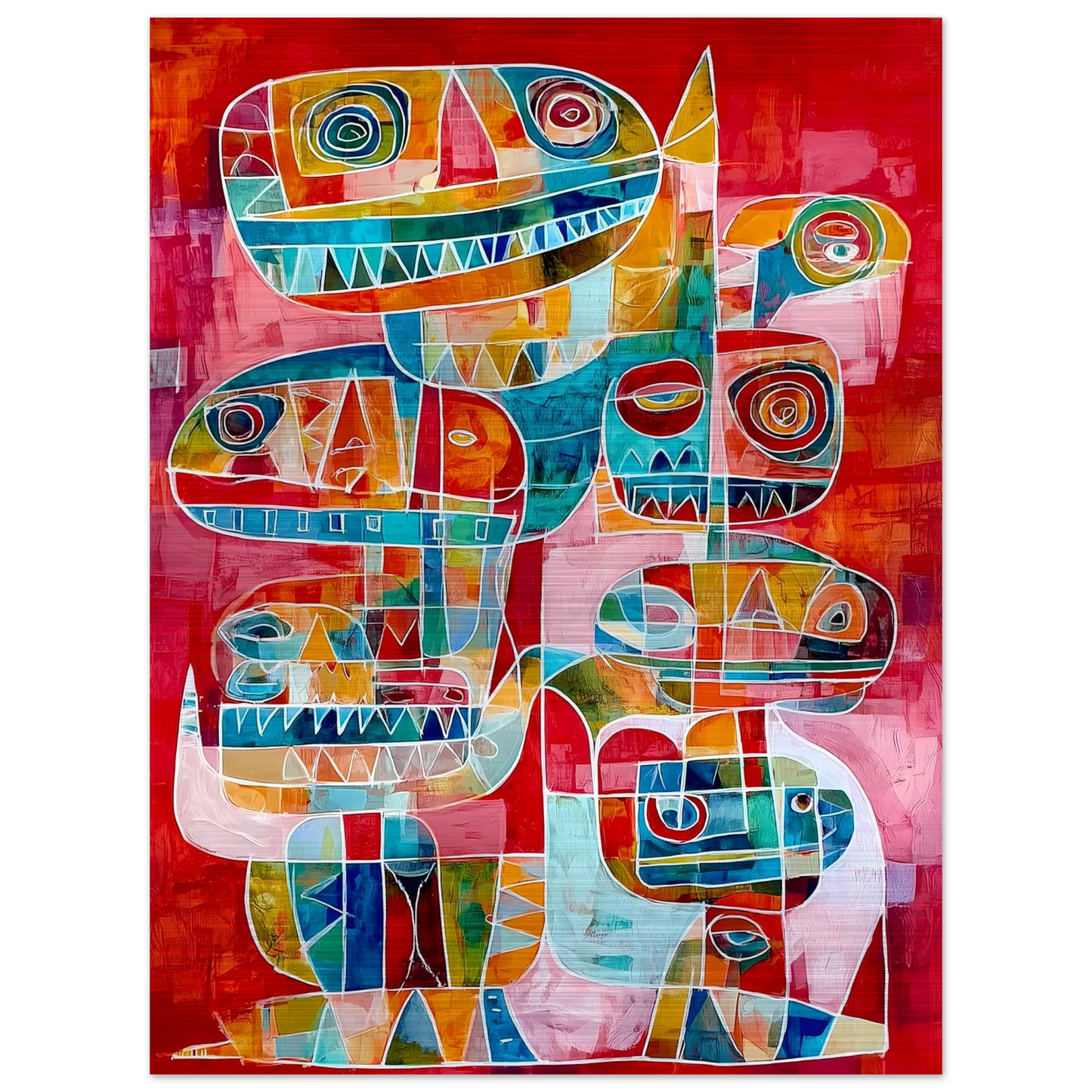 Totems Imbriqués — tableau aluminium — vue 2 — art mural STNCL