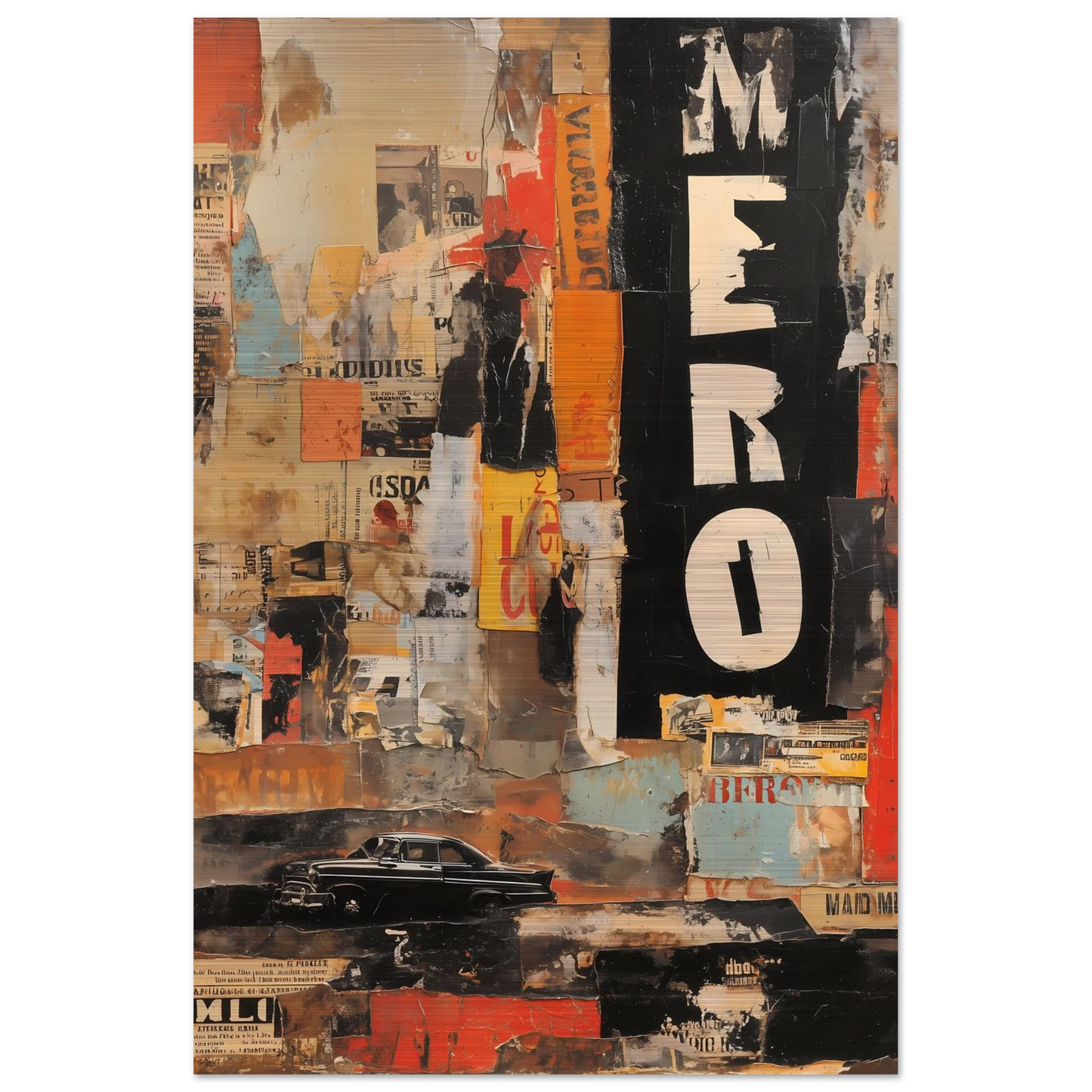 Affiches Lacérées — tableau aluminium — vue 3 — art mural STNCL