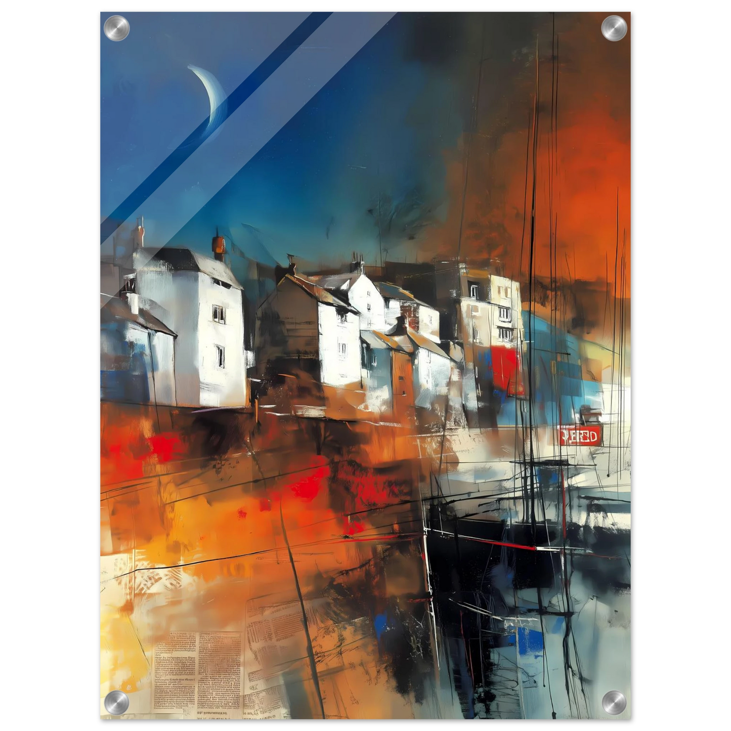 Port sous le Croissant de Lune — tableau plexiglas — vue 4 — art mural STNCL