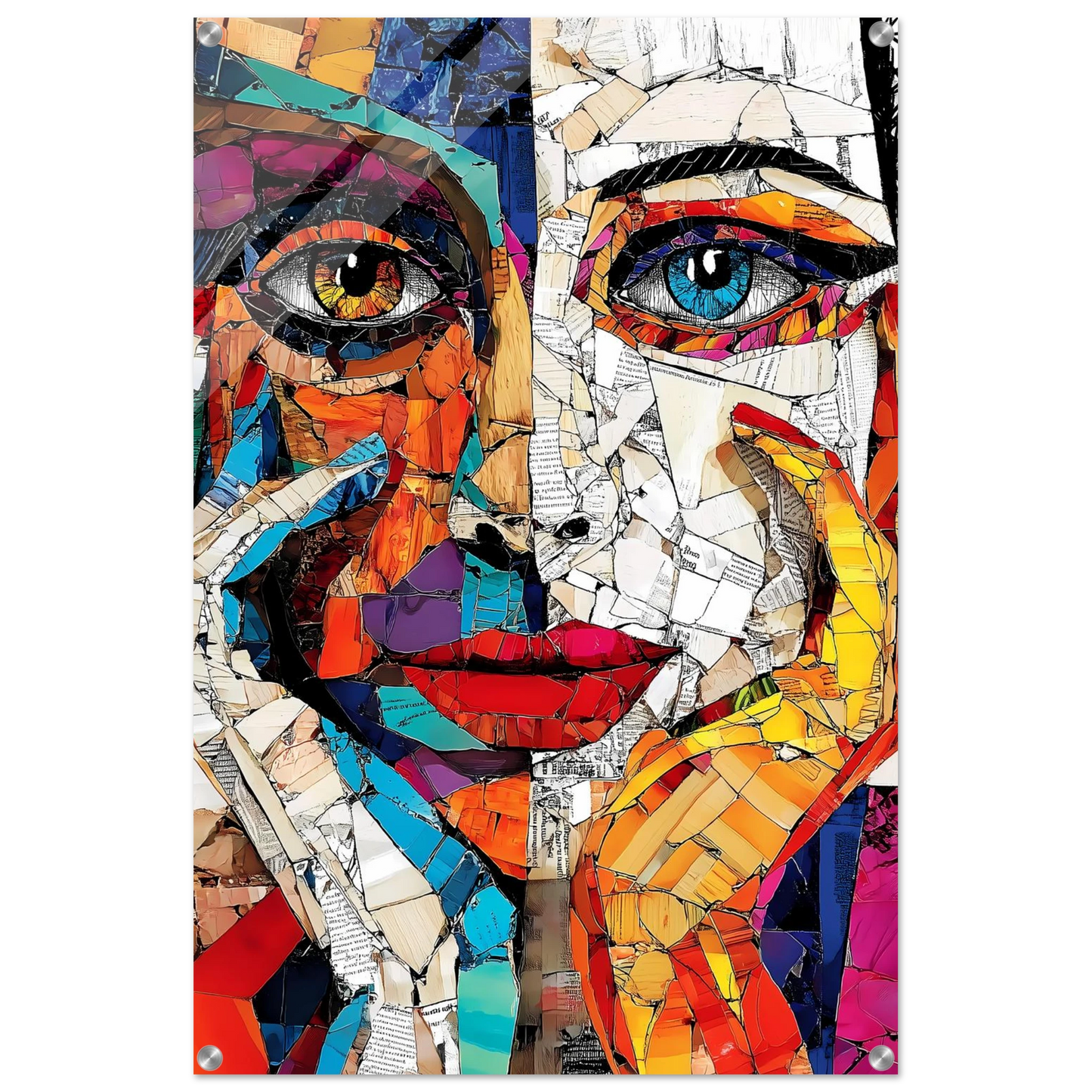 Visages Déchirés — tableau plexiglas — vue 5 — art mural STNCL