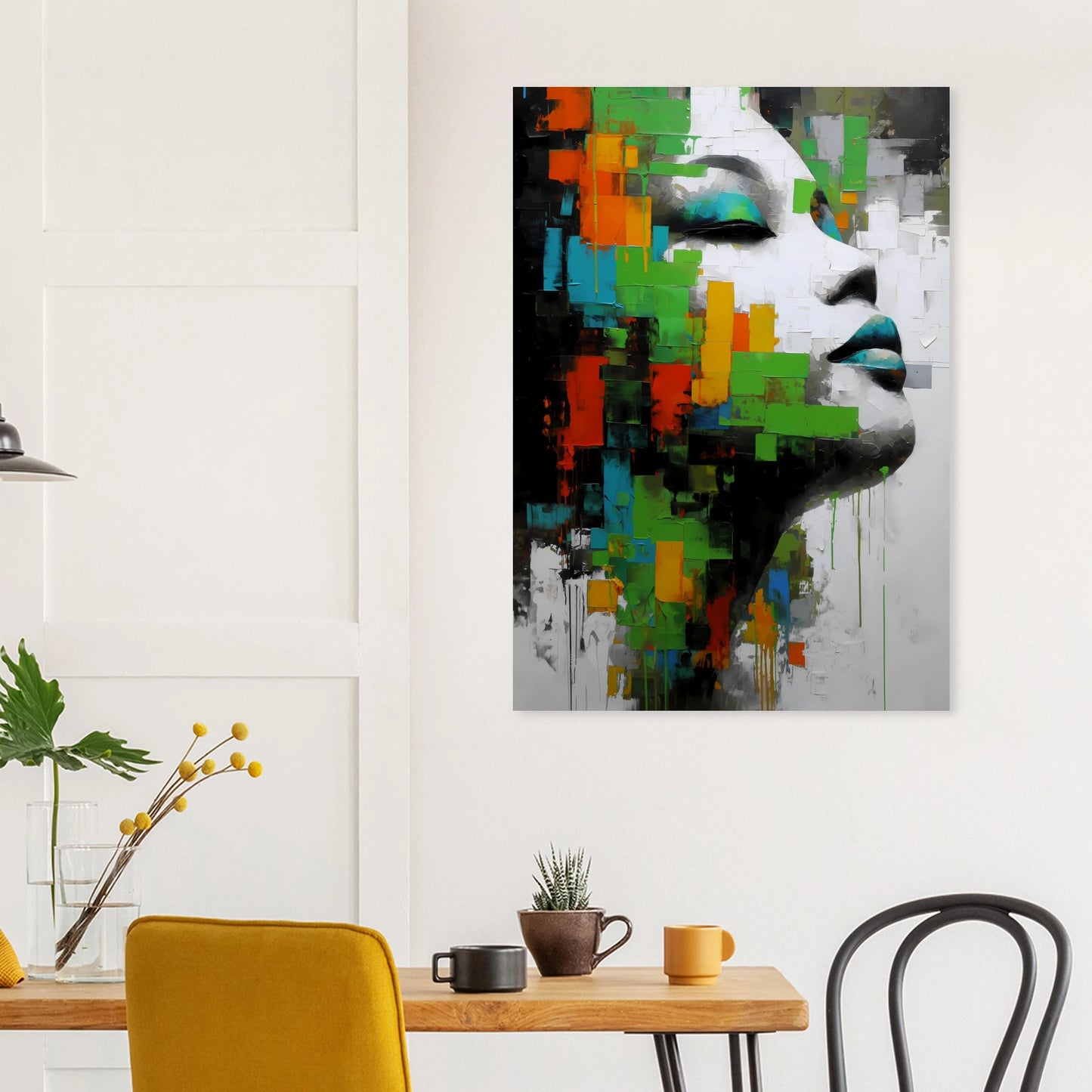 Visage en Éclats Verts — affiche d'art — vue 8 — art mural STNCL