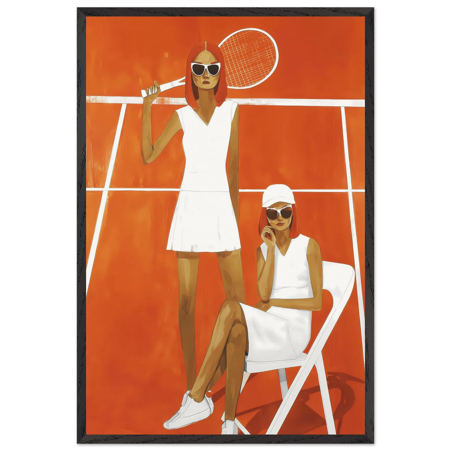 Deux Sets — tableau encadré bois — vue 2 — art mural STNCL