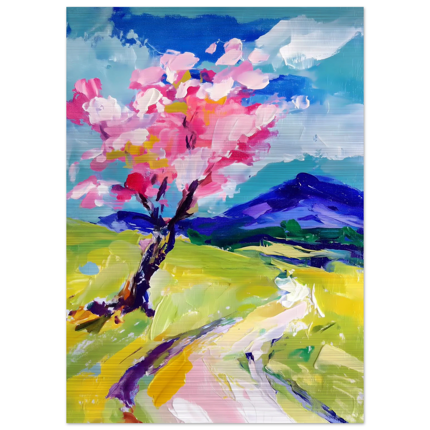 L'Arbre en Fleurs — tableau aluminium — vue 4 — art mural STNCL