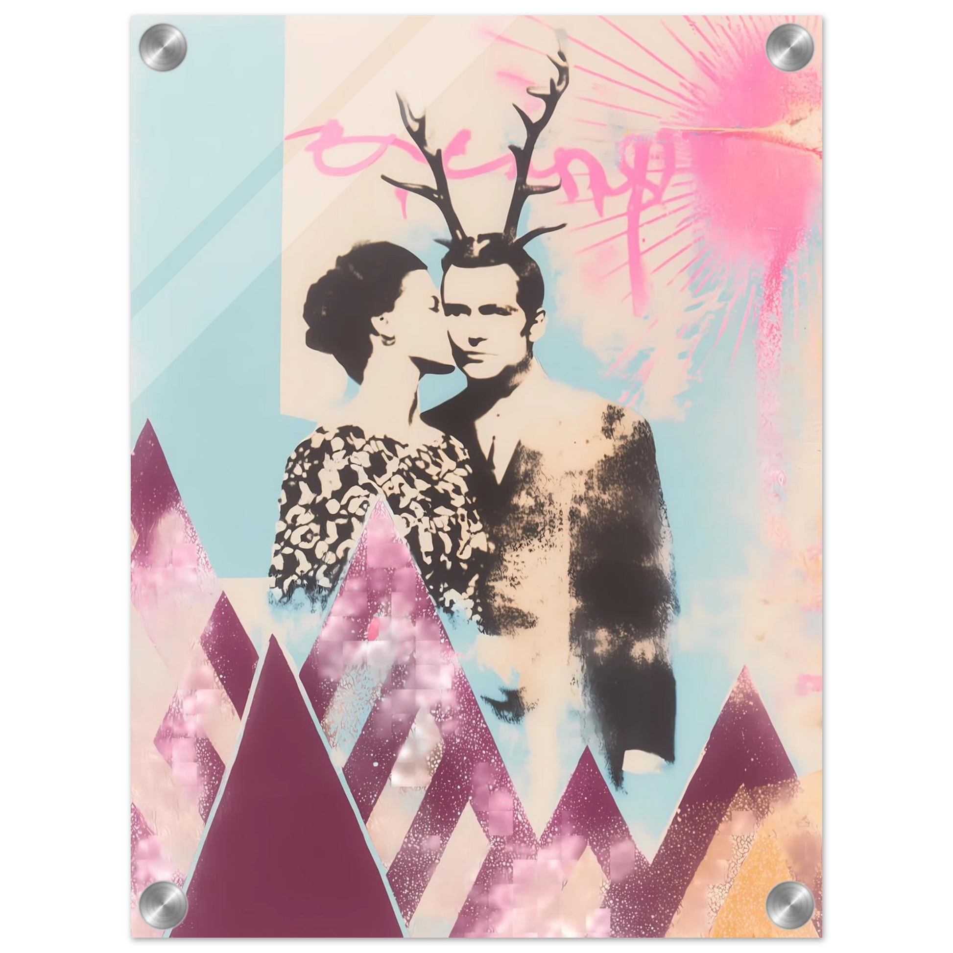 Le Couple aux Bois — tableau plexiglas — vue 3 — art mural STNCL
