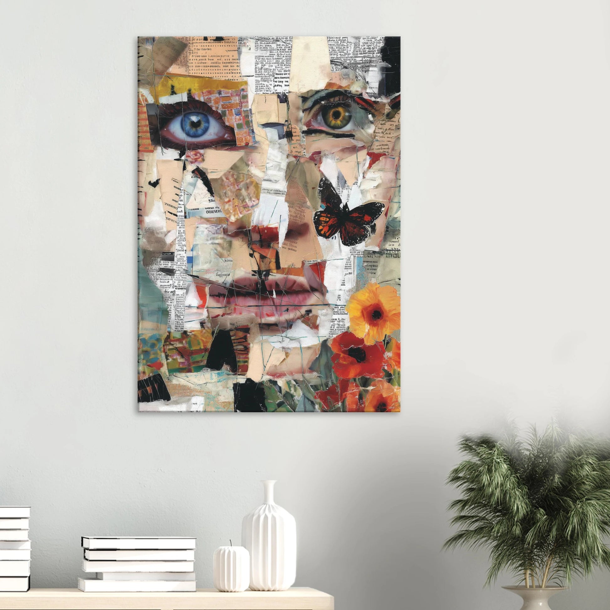 Le Visage de Papier — tableau sur toile — vue 6 — art mural STNCL