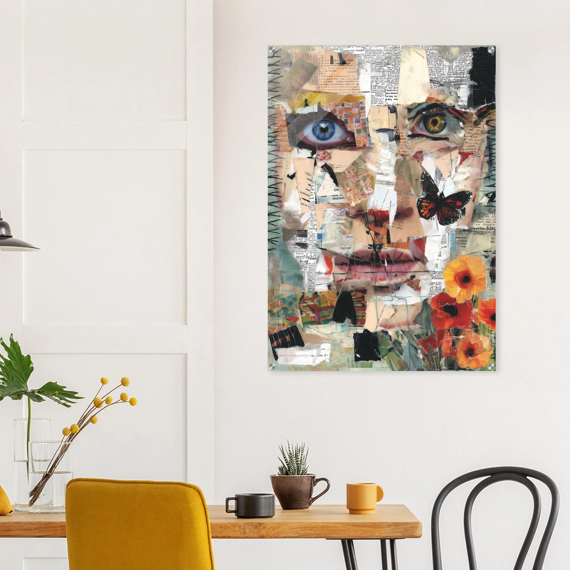 Le Visage de Papier — tableau plexiglas — vue 8 — art mural STNCL