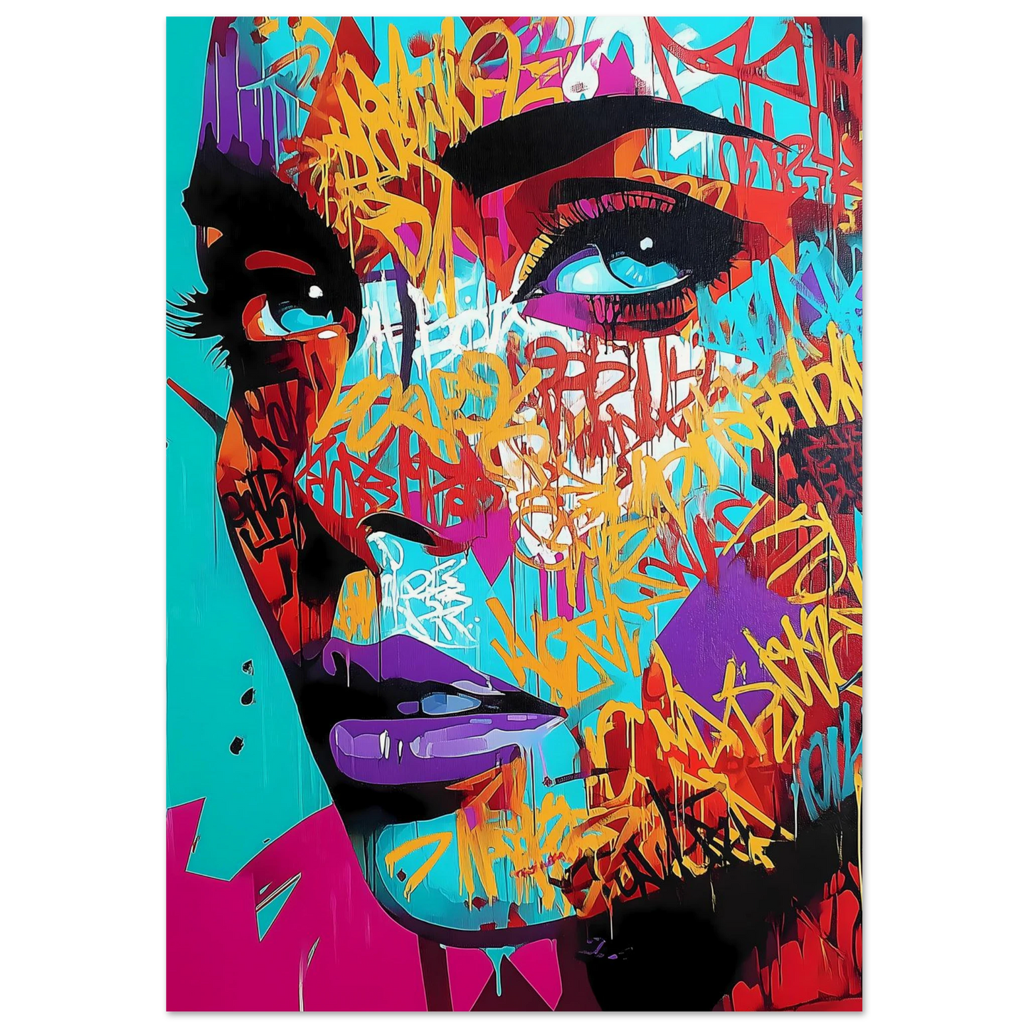 Lettres sur le Visage — affiche d'art — art mural STNCL