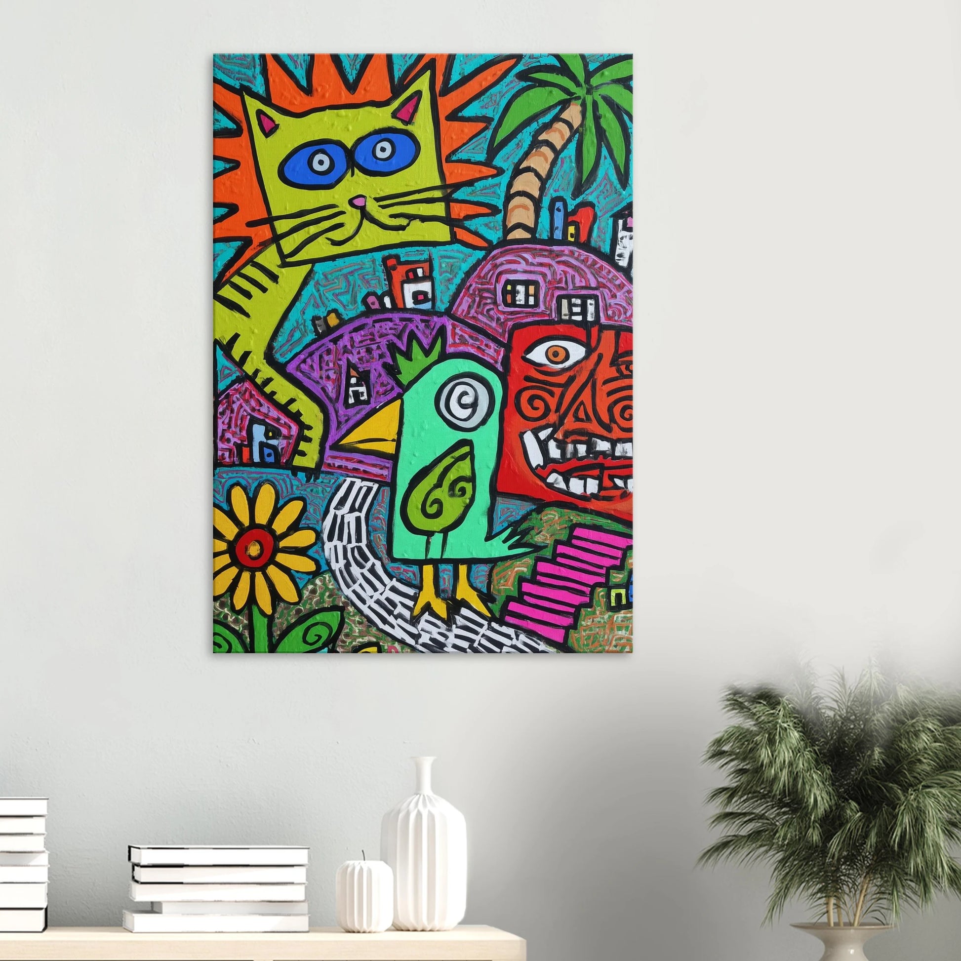La Fête du Chat Solaire — tableau sur toile — vue 6 — art mural STNCL