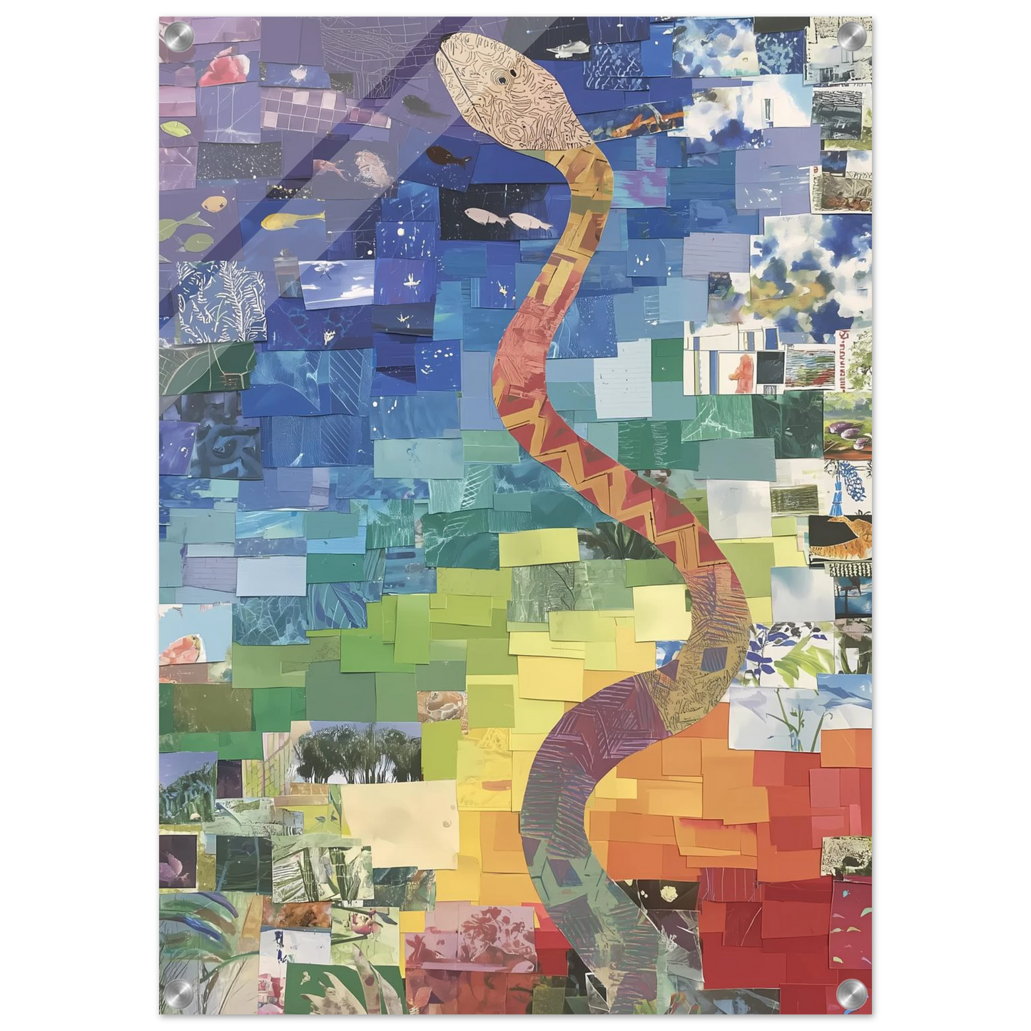 Serpent des Saisons — tableau plexiglas — vue 2 — art mural STNCL