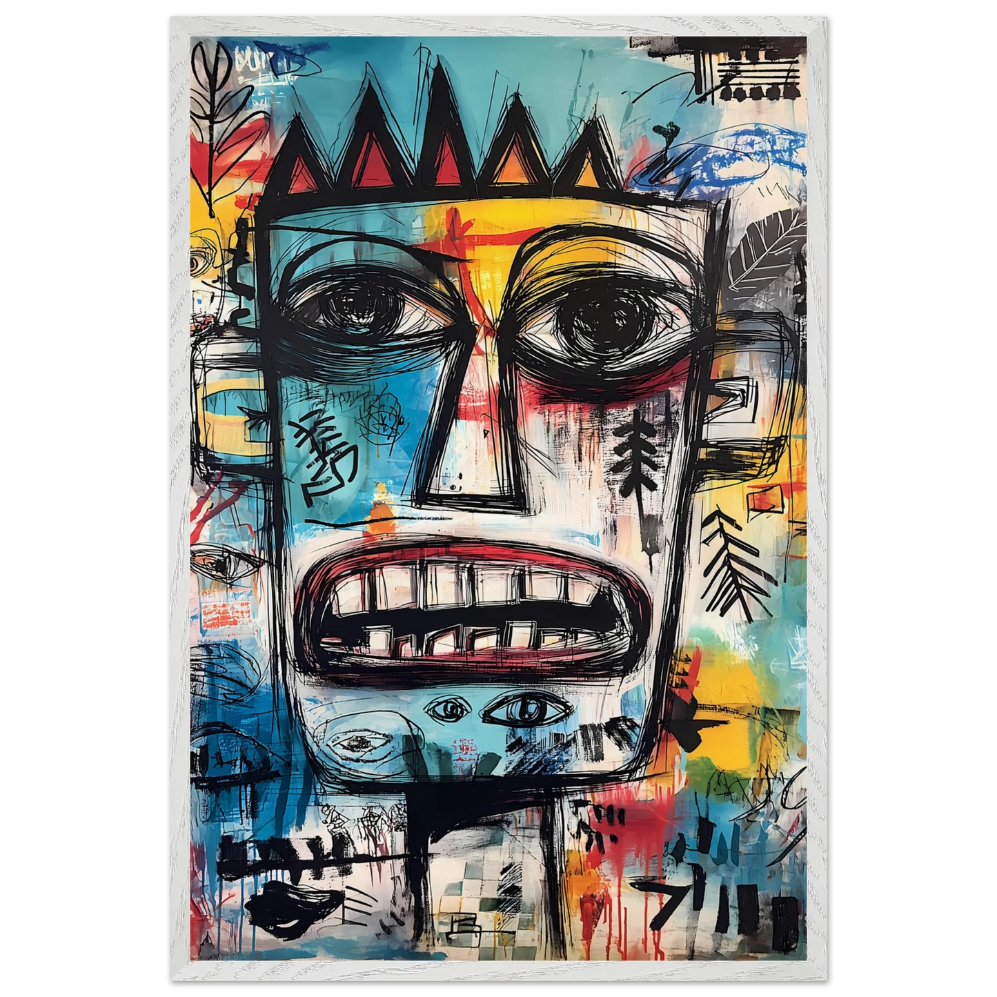 Roi Primitif — tableau encadré bois — vue 7 — art mural STNCL