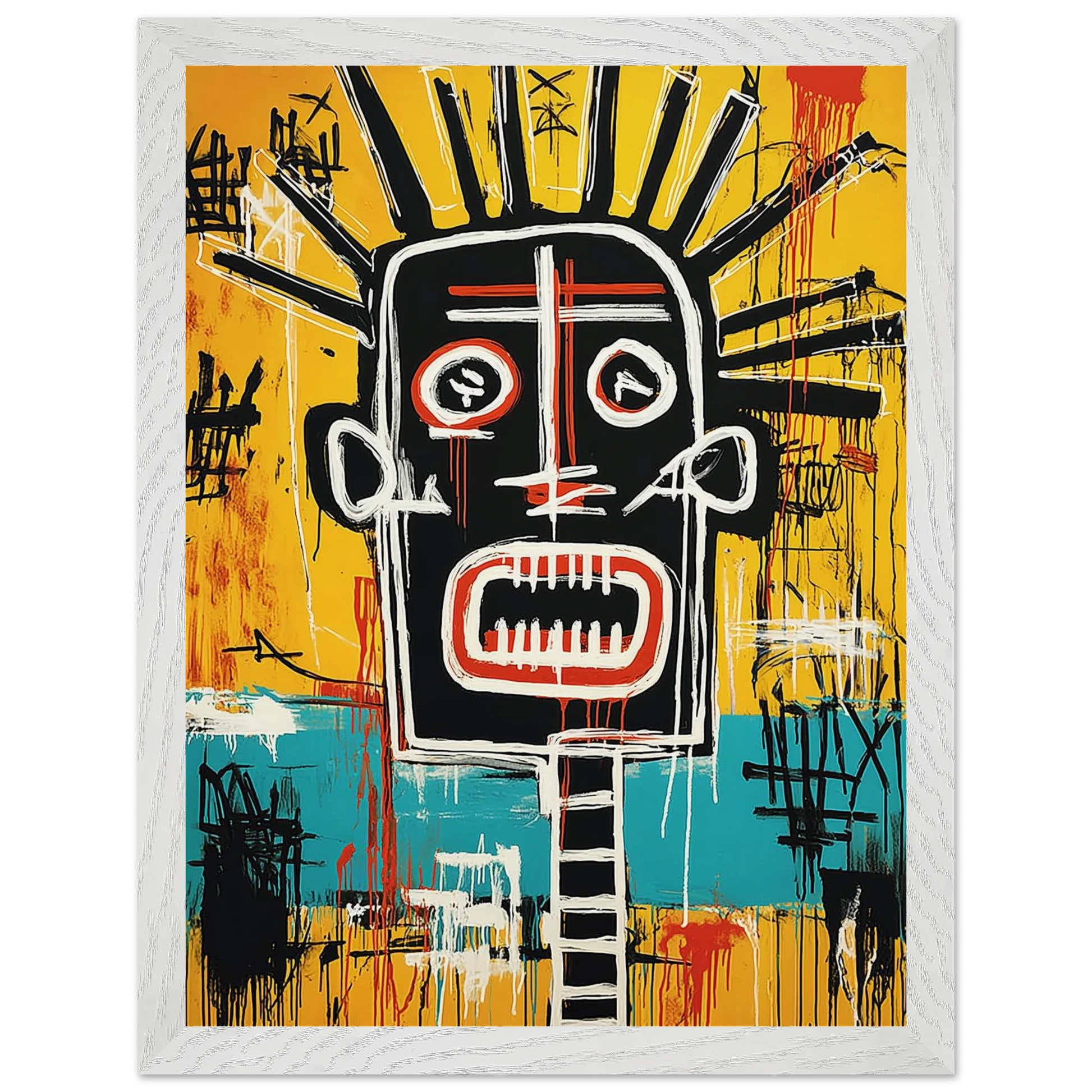 Tête Solaire — tableau encadré bois — vue 9 — art mural STNCL