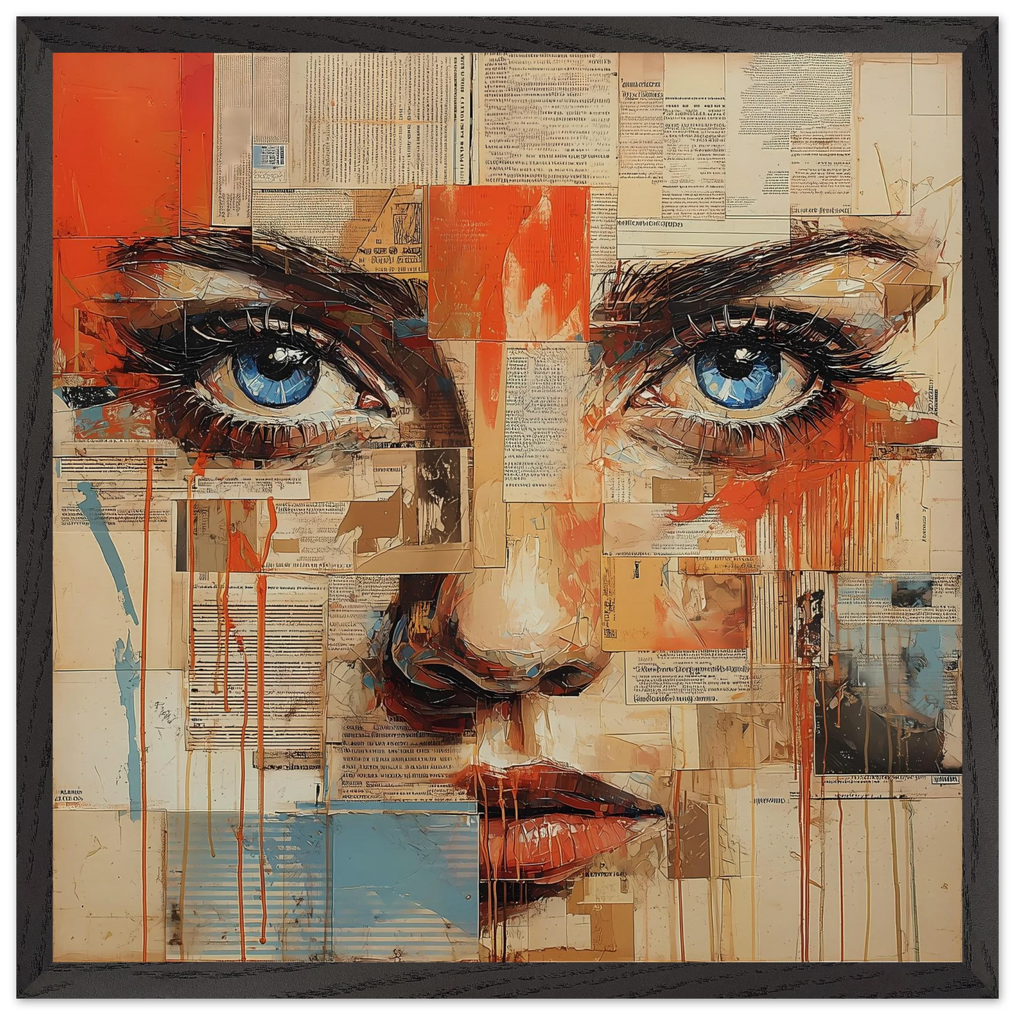 Sur les Pages — tableau encadré bois — vue 8 — art mural STNCL