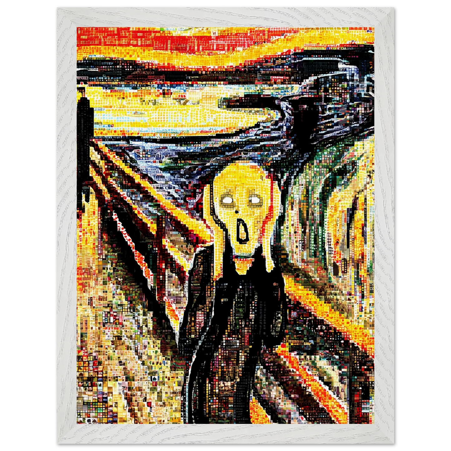 Le Cri en Mosaïque — tableau encadré bois — vue 9 — art mural STNCL