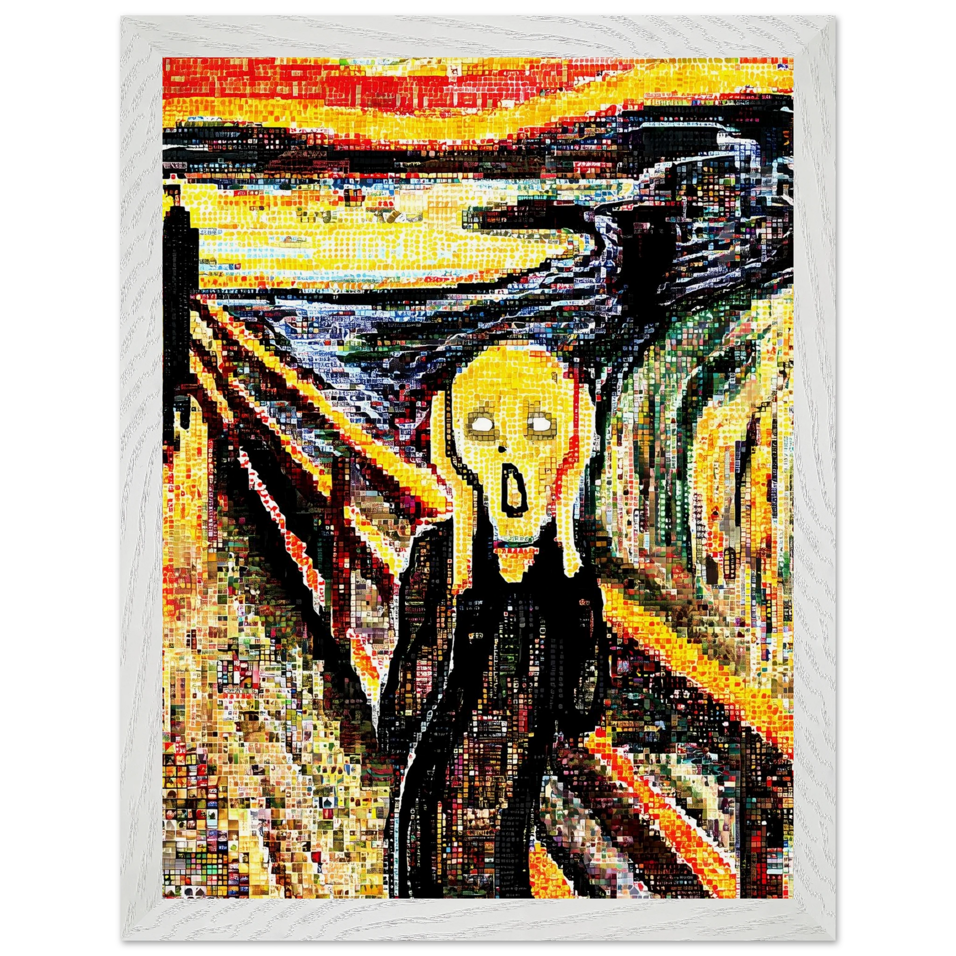 Le Cri en Mosaïque — tableau encadré bois — vue 9 — art mural STNCL