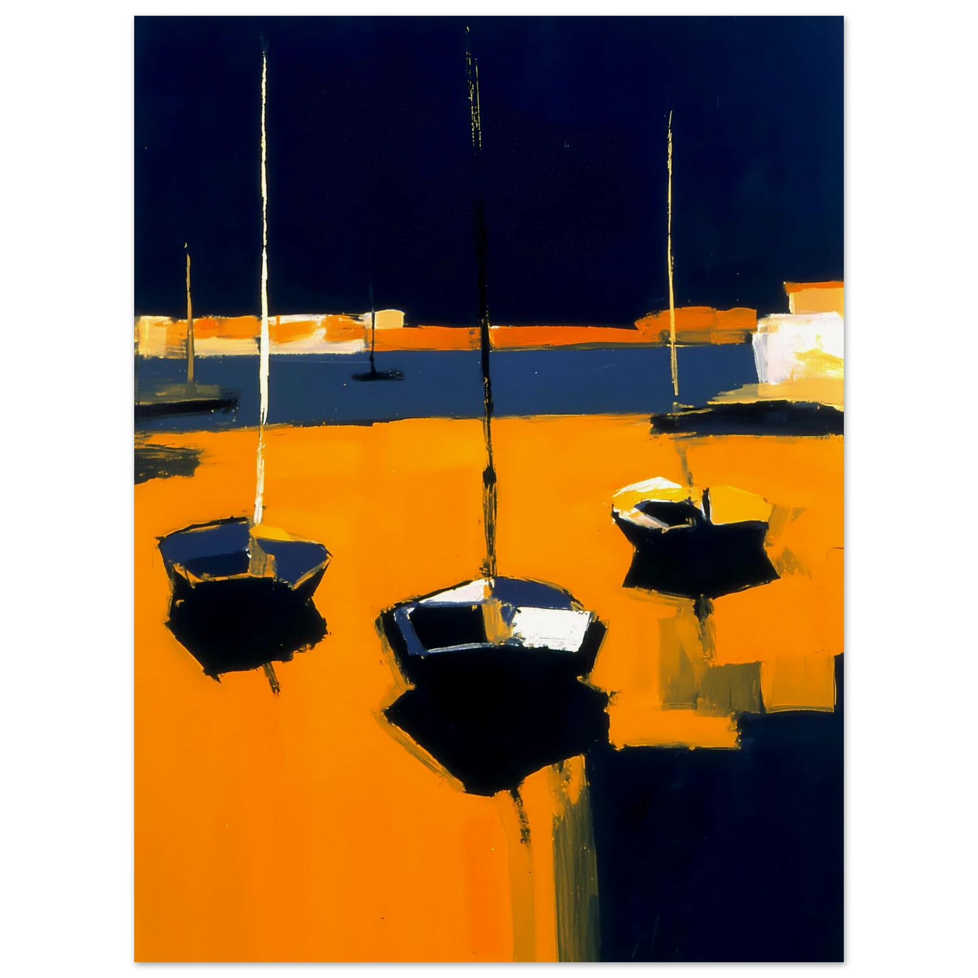 Barques au Soleil Couchant — affiche d'art — vue 2 — art mural STNCL