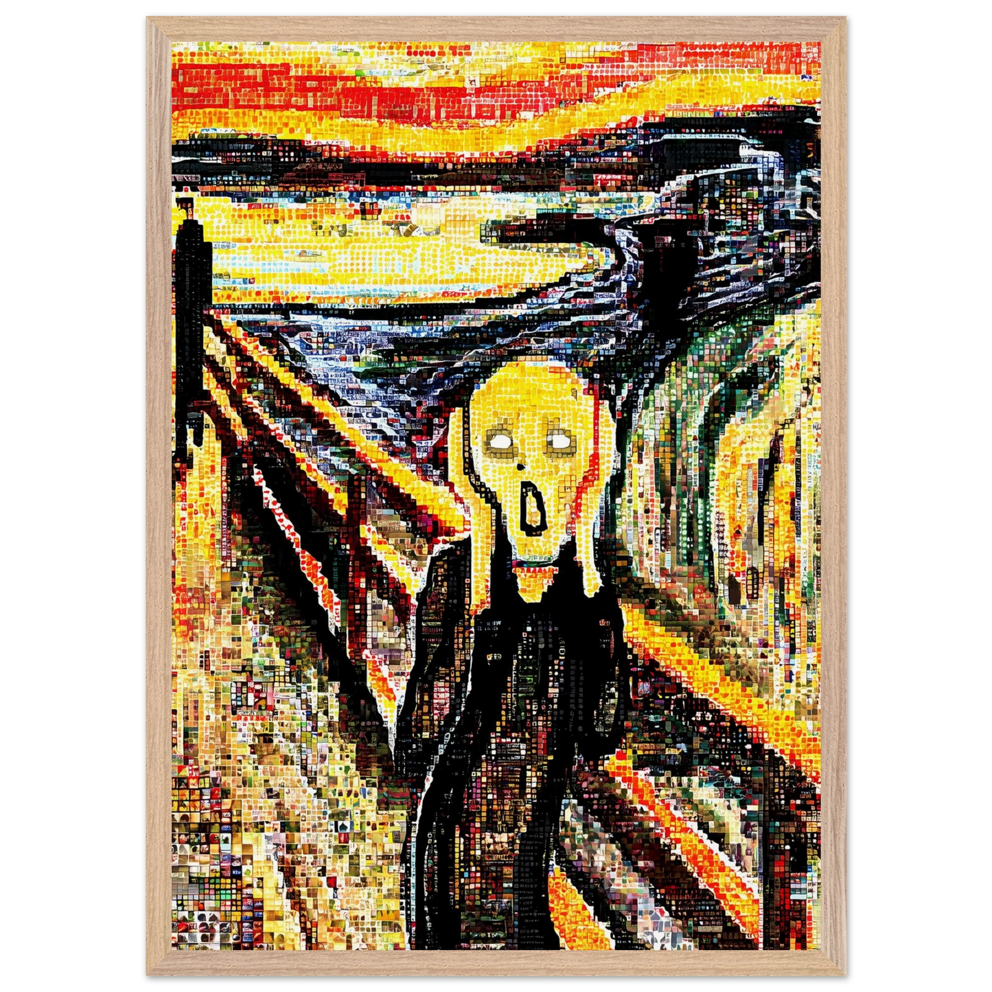 Le Cri en Mosaïque — tableau encadré bois — vue 13 — art mural STNCL