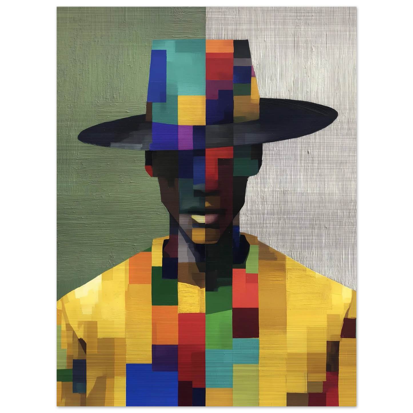 Portrait en Mosaïque — tableau aluminium — vue 2 — art mural STNCL