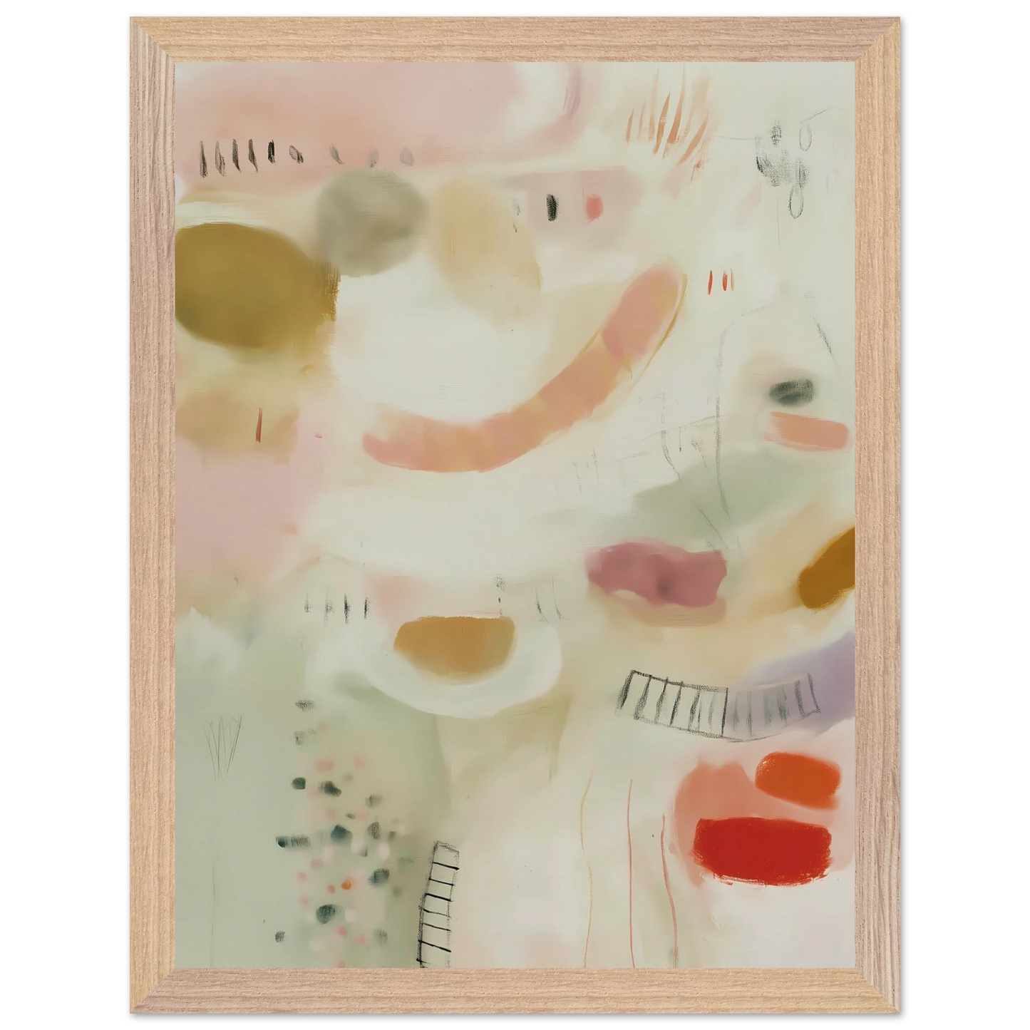 Murmures Pastel — tableau encadré bois — vue 12 — art mural STNCL