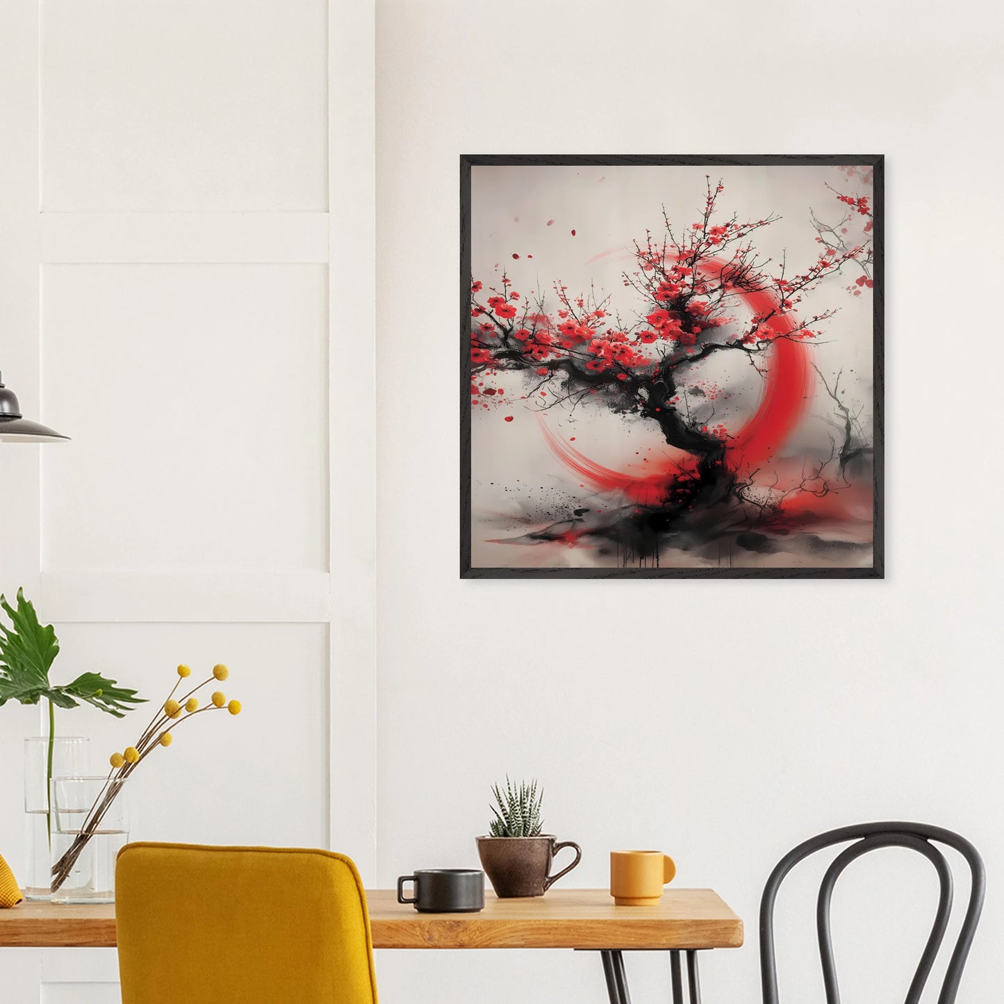 Enso et Prunier — tableau encadre bois — vue 15 — art mural STNCL