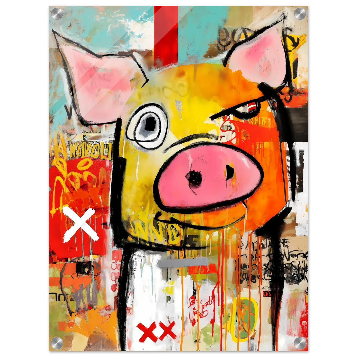 Le Cochon Bougon — tableau plexiglas — vue 4 — art mural STNCL